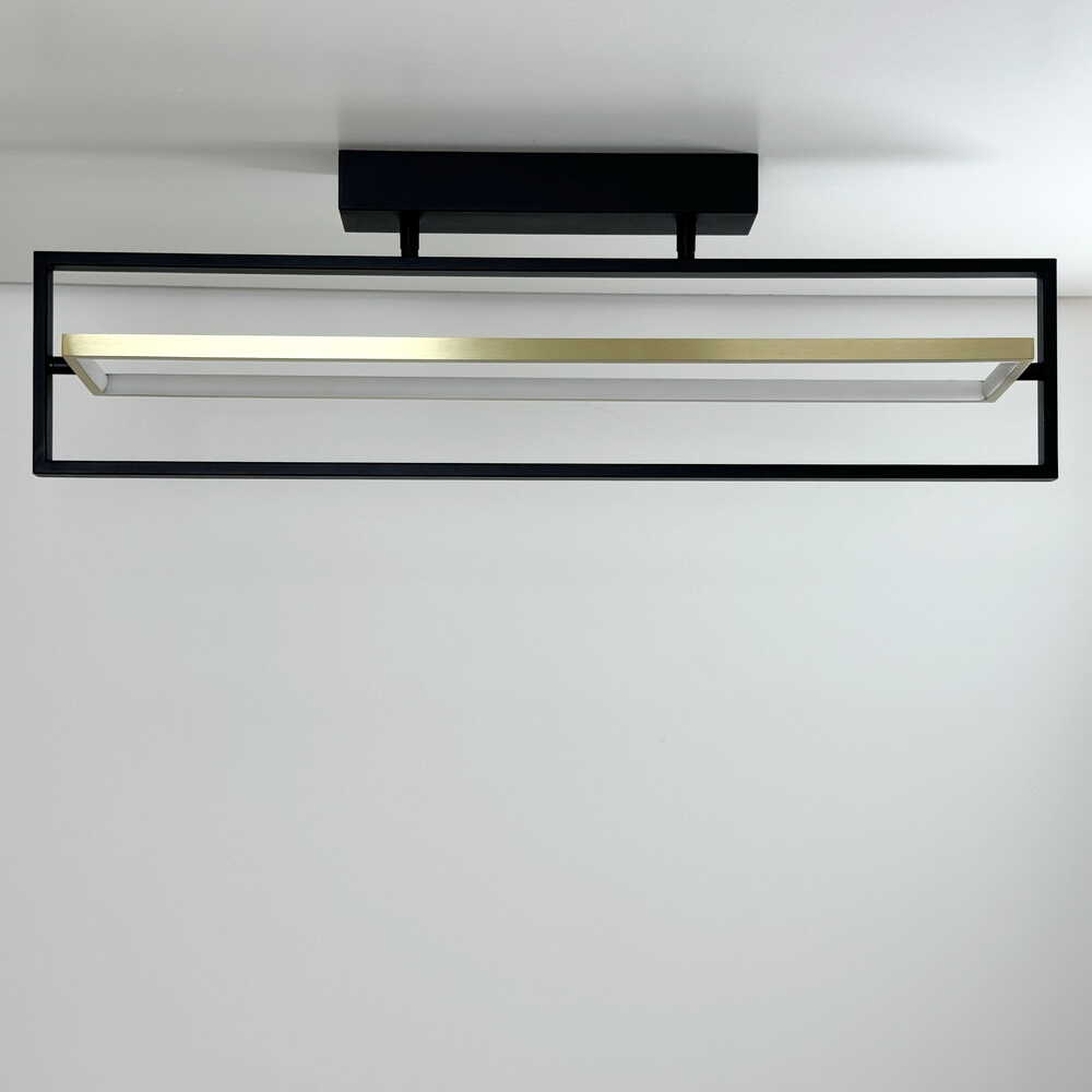 Светильник LED smart PRADA с пультом 60Вт 3000-5000K 3400Lm Прямоугольный Черно-золотой 220725